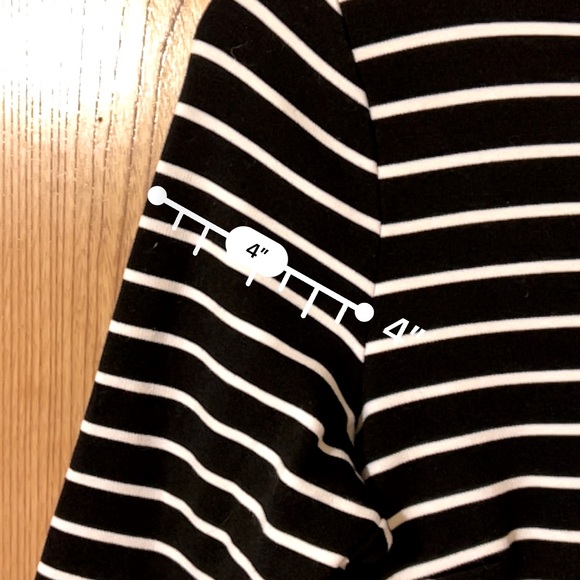 Ann Taylor Factory black and white stripped long sleeve ruffled cuff dress. - Picture 11 of 12